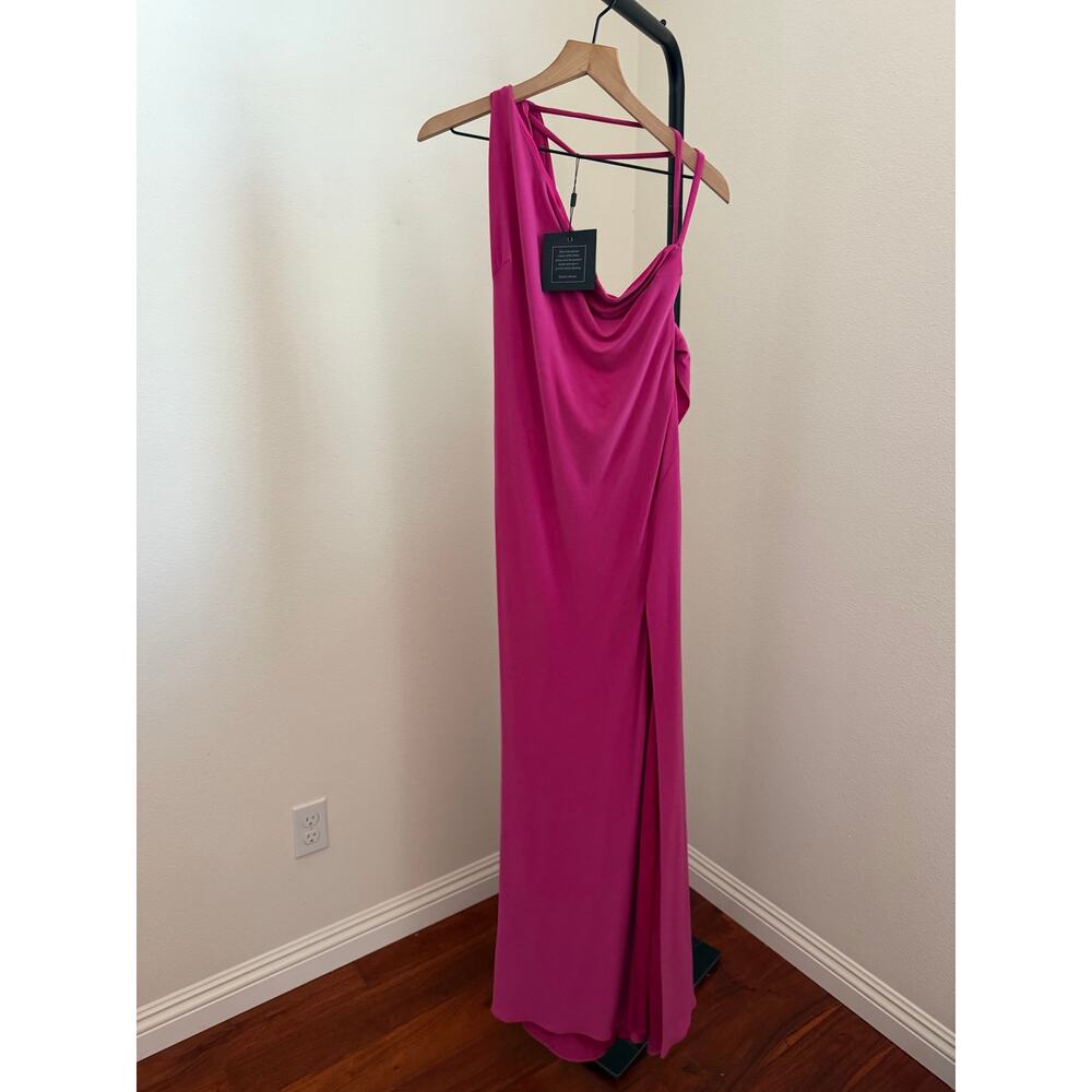 Mac Duggal candy pink 26512 jersey one should dress gown sz 6 - Picture 5 of 6